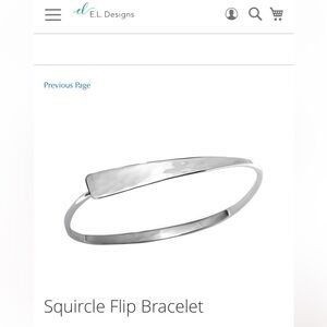 Ed Levin Sterling Silver Squircle Flip Bangle Bracelet (E.L. Designs)